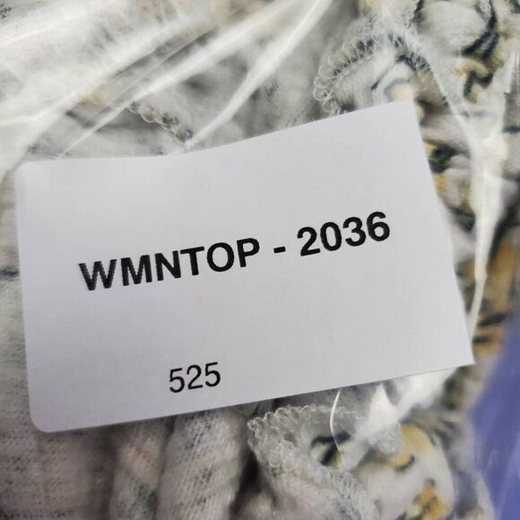 Billabong Women’s Small Peasant Top Yellow Floral Boho Crinkle Cotton Blouse Tie - Picture 7 of 7